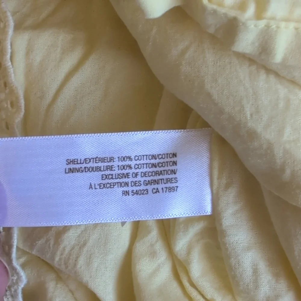 old navy yellow eyelet trim empire waist cotton tank blouse 3T toddler girls - Picture 6 of 7